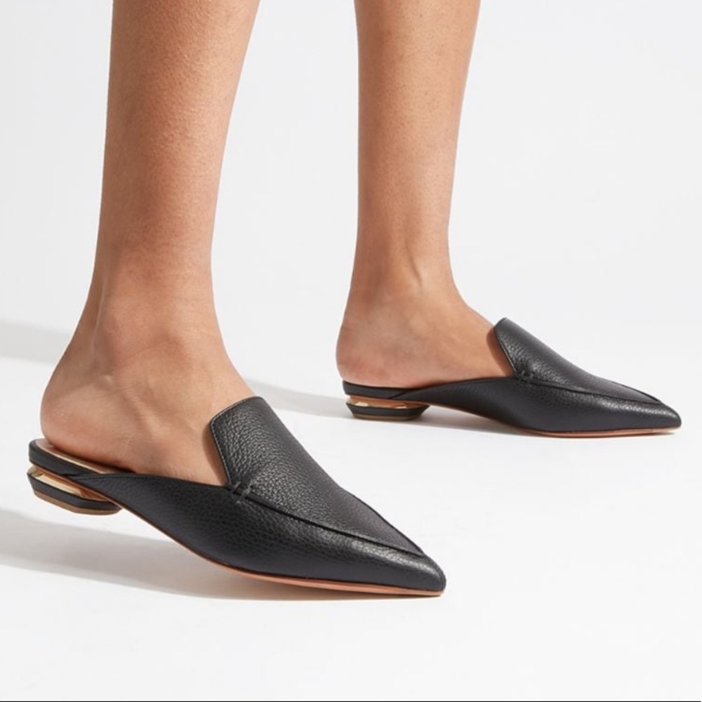 COPY - Nicholas Kirkwood Beya slides mules black calfskin leather made in Italy…